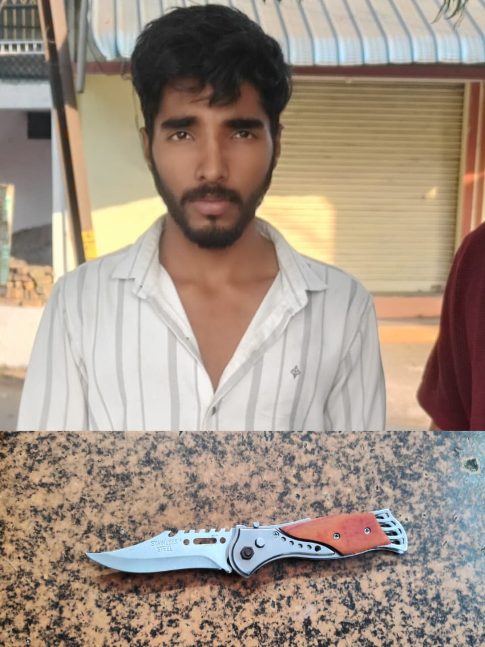 धारदार चाकू के साथ 01 आरोपी तौसिफ मेमन गिरफ्तार