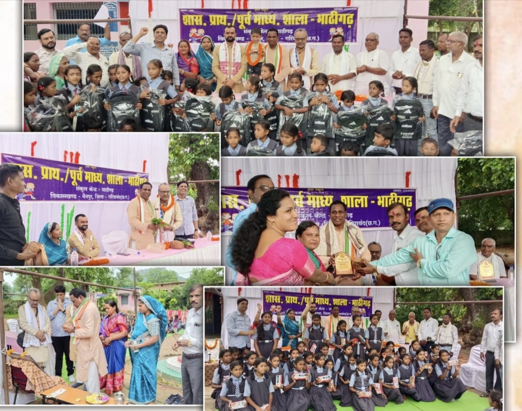 भाटीगढ़ में सजा भव्य कवि सम्मेलन, विधायक जनक ध्रुव ने विद्यार्थियों को वितरित की शैक्षणिक सामग्री
