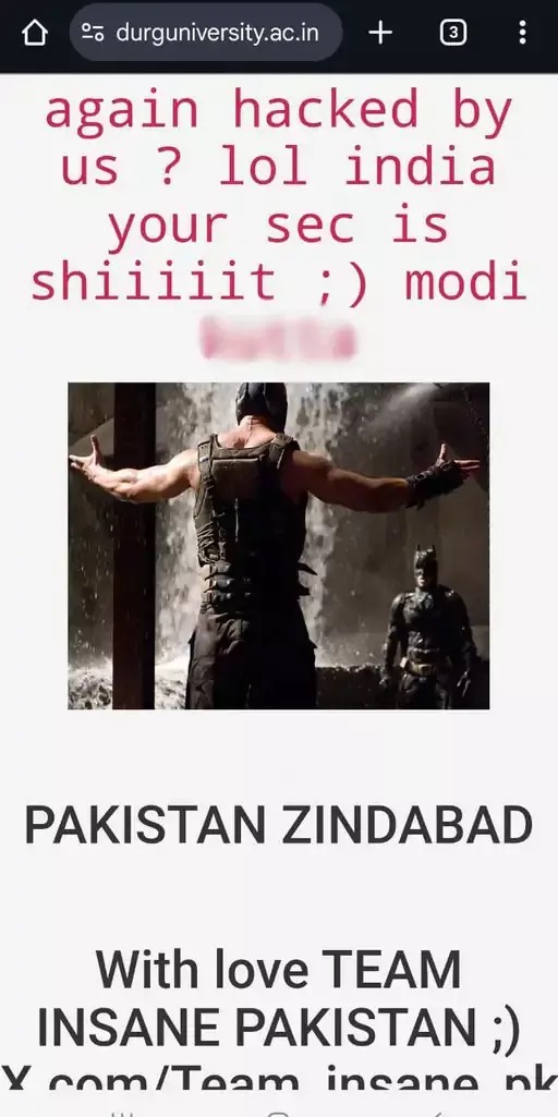 पाकिस्तानी हैकर्स ने डीयू की वेबसाइट को हैक कर पीएम मोदी को गाली लिखी पोस्टर लगाया