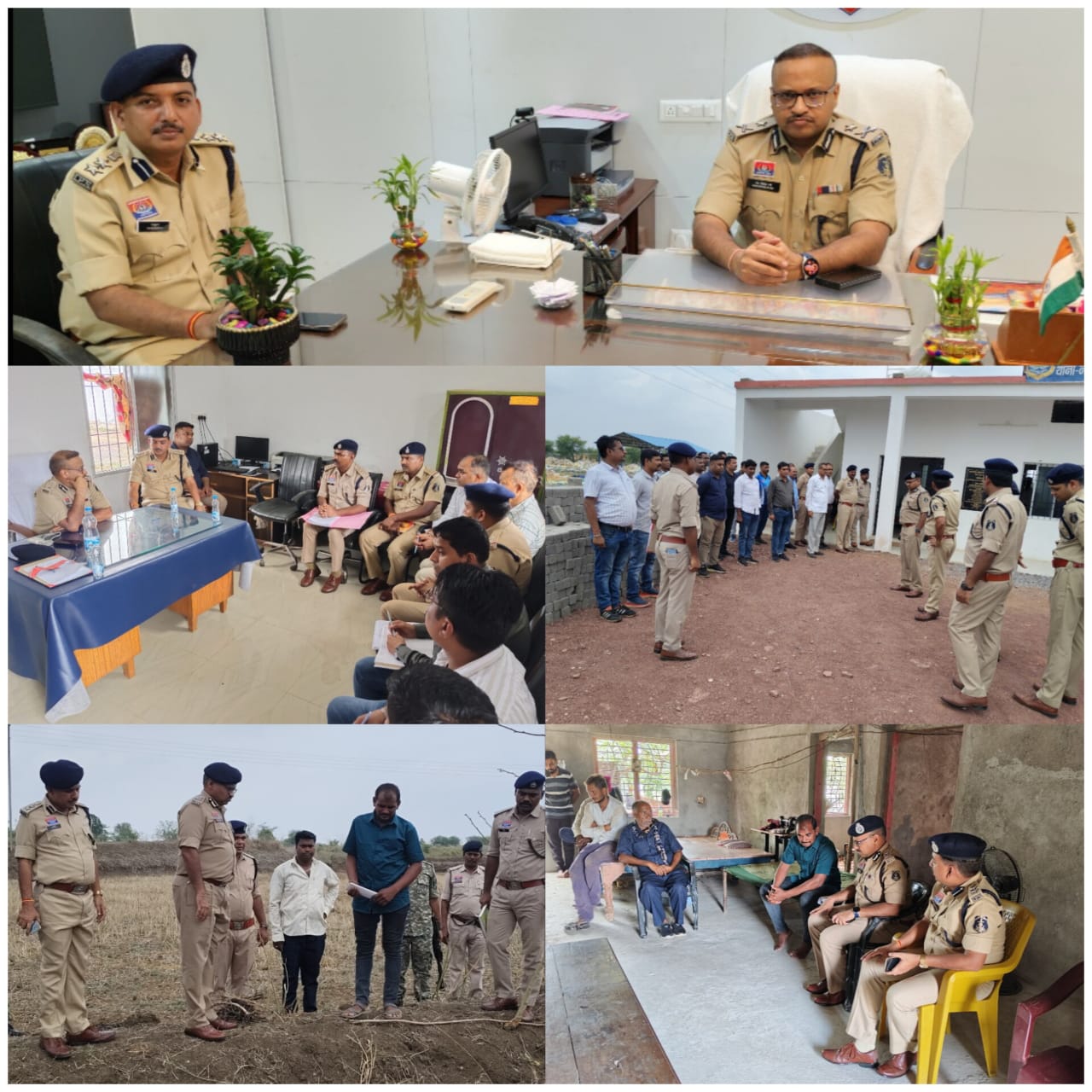 पुलिस महानिरीक्षक, दुर्ग रेंज द्वारा बेमेतरा भ्रमण के दौरान सोनपुरी हत्या मामले का लिया गया जायजा