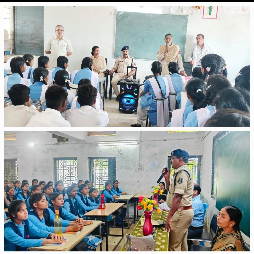 स्कूली बच्चे पुलिस को अपने पास पाकर हुए अत्यंत खुश, खूब चला पुलिस एवं बच्चों के मध्य प्रश्न पूछने एवं सवाल जवाब का दौर 