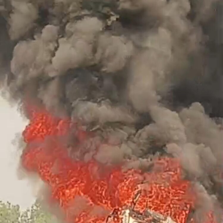 सकरी नेशनल हाईवे पर खड़े ट्रेलर में लगी भीषण आग, मचा हड़कंप