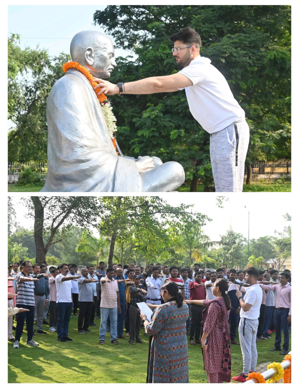 राष्ट्रपिता महात्मा गांधी को कलेक्टर दीपक सोनी ने दी श्रद्धांजलि,स्वच्छता का लिया गया शपथ 