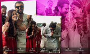 मांग में सिंदूर, अनारकली सूट...शादी के बाद पहली बार साथ दिखे रश्मिका मंदाना-विजय देवरकोंड