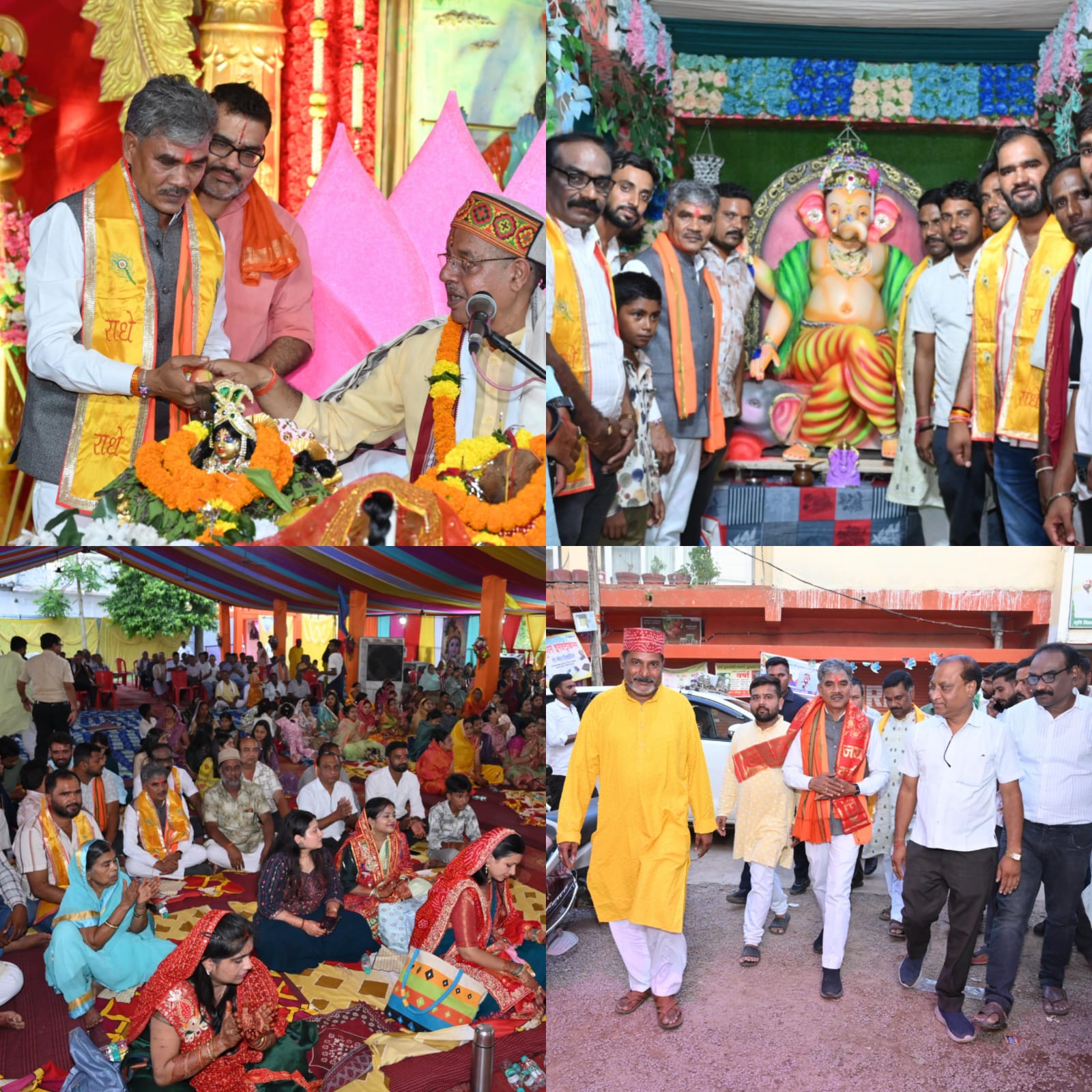 साजा विधायक ईश्वर साहू ने किया श्री मद भागवत कथा एवं गणेश पंडालों का दर्शन किया