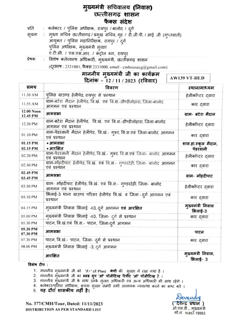 कांग्रेस का धुआंधार प्रचार: CM बघेल आज इन 4 विधानसभा क्षेत्रों में चुनावी सभा को करेंगे संबोधित