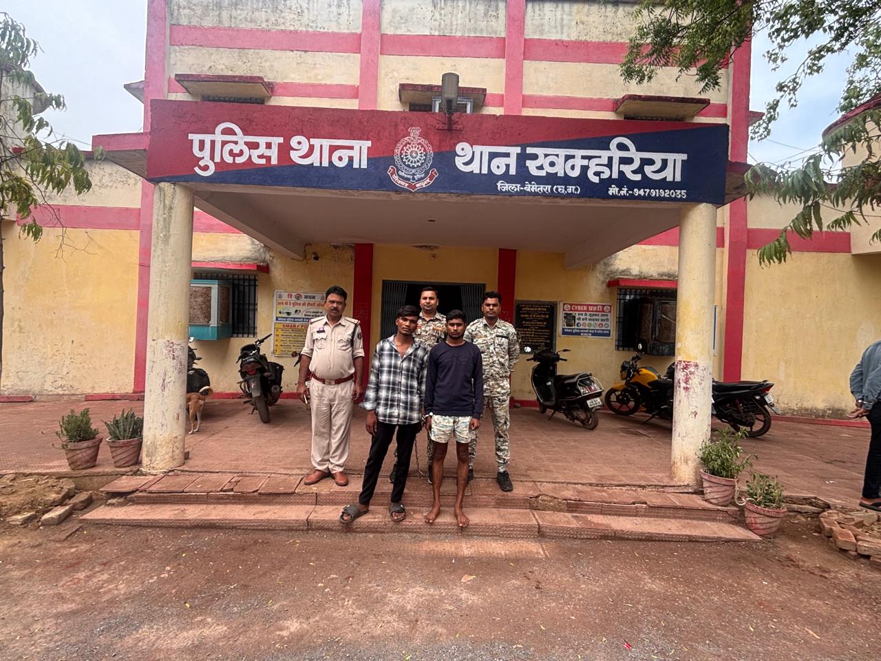 बेमेतरा लूटकांड: 70 वर्षीय महिला से 3.60 लाख की सोने की चेन लूटने वाले दो आरोपी गिरफ्तार, चेन बरामद