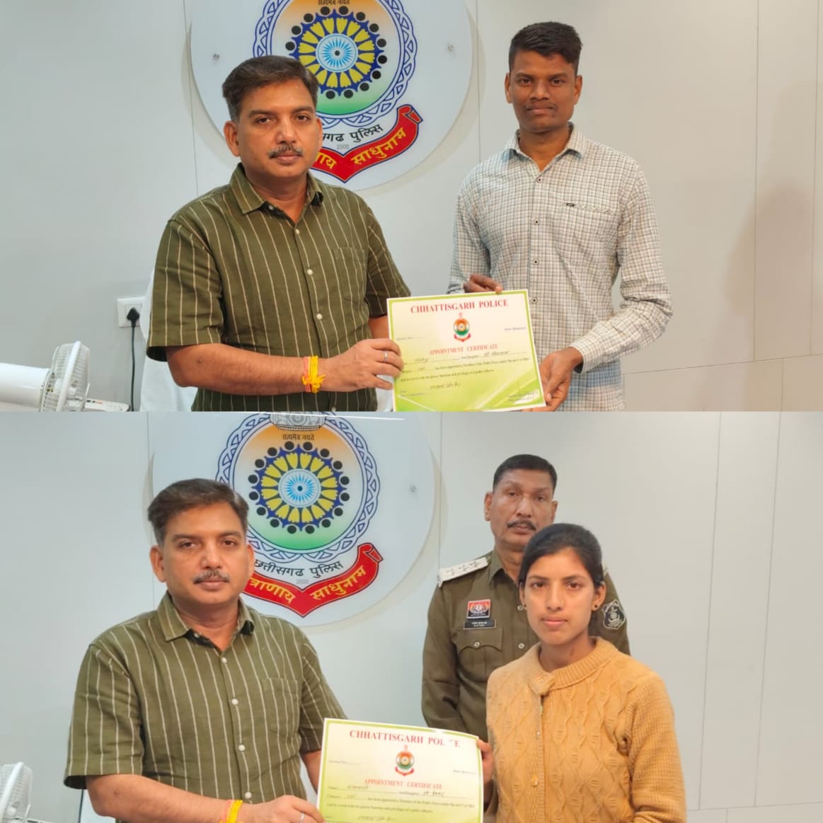 एसएसपी बेमेतरा रामकृष्ण साहू (IPS) के द्वारा बेमेतरा जिले के रिक्त आरक्षक (जी.डी.) पद के लिए चयनित उम्मीदवारों को प्रदान किया गया नियुक्ति आदेश