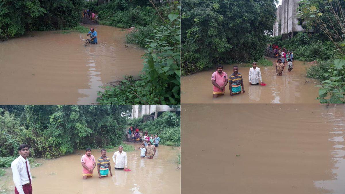 लगातार बारिश से रायगढ़ में केलो नदी का जलस्तर बढ़ा, टापू में तब्दील शहर का फुलवारी डीपा