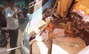 छत्तीसगढ़ में पूर्व मंत्री के बेटे की दादागीरी,नशे में धुत होकर दुकान में घुसाई कार