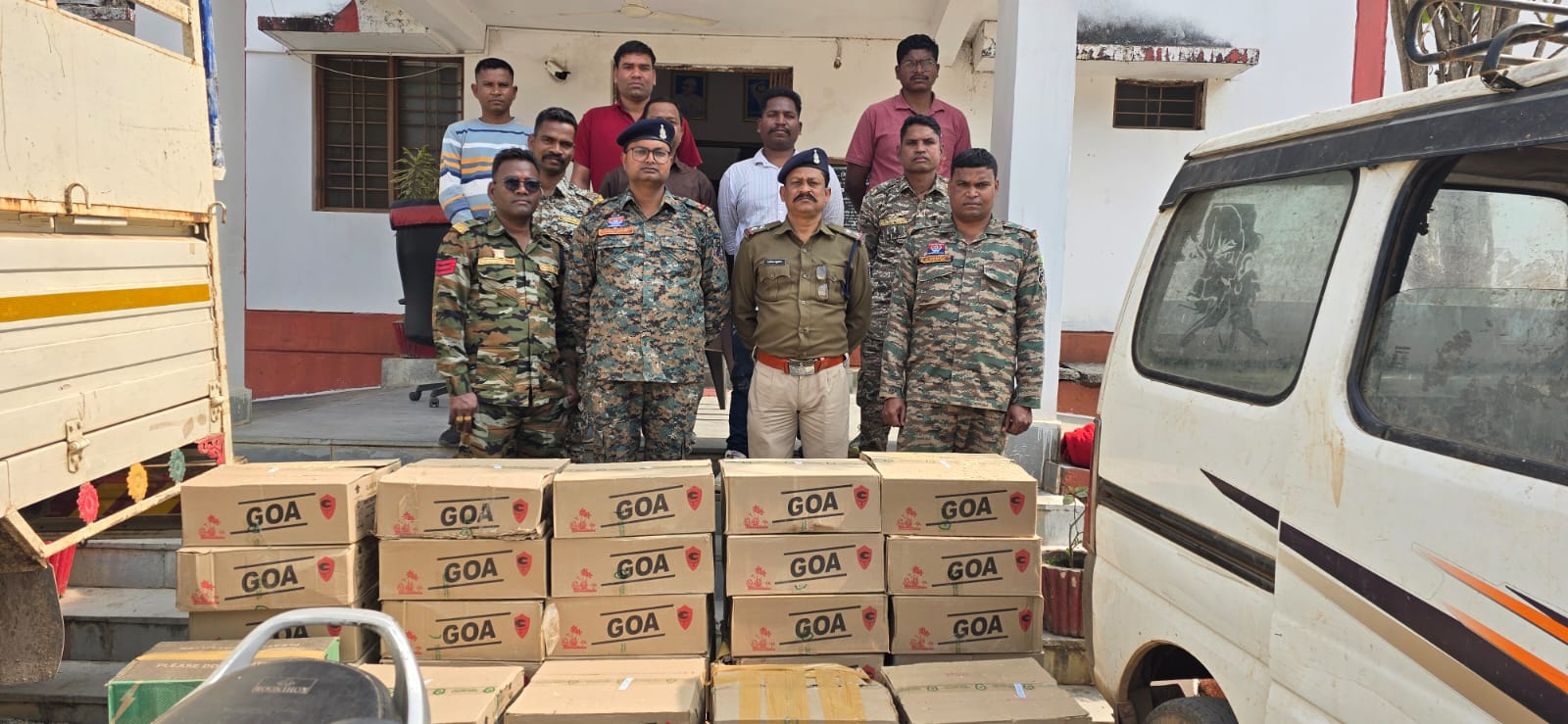 दन्तेवाड़ा में 3 लाख की अवैध अंग्रेजी शराब जब्त, आरोपी फरार