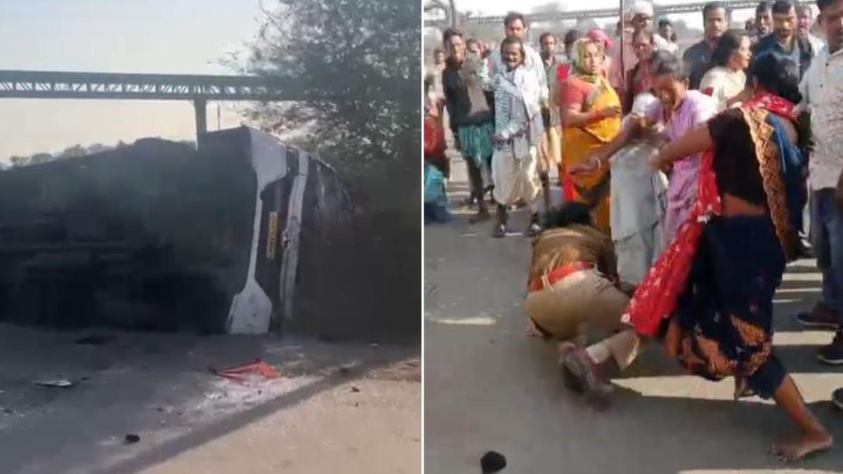  कोयला खदान का विरोध, ग्रामीणों ने पुलिस पर किया पथराव, बसों में लगाई आग, टीआई बुरी तरह घायल