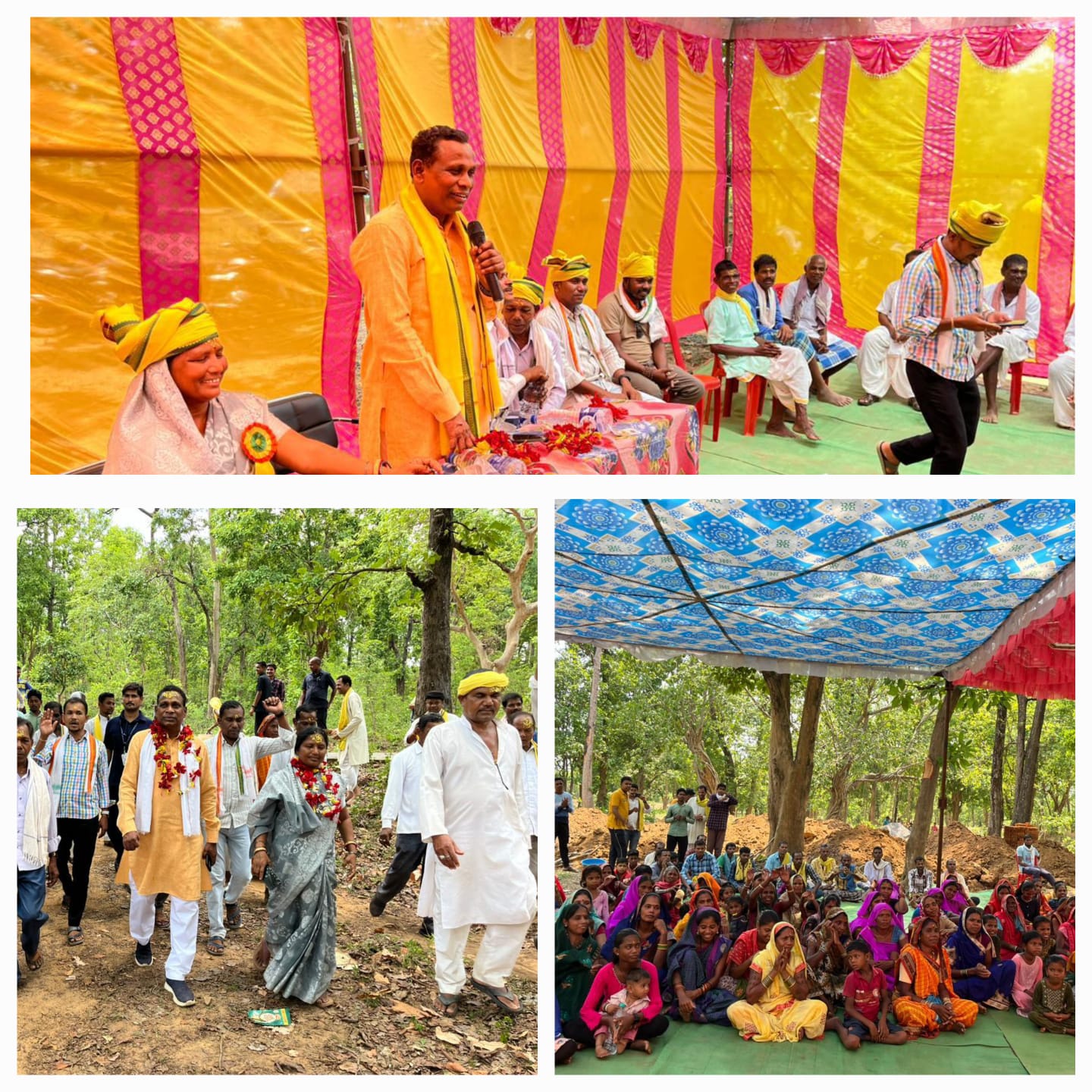 ग्राम दबनई पहुंचे विधायक जनक ध्रुव, ग्रामीणों ने किया भव्य स्वागत 