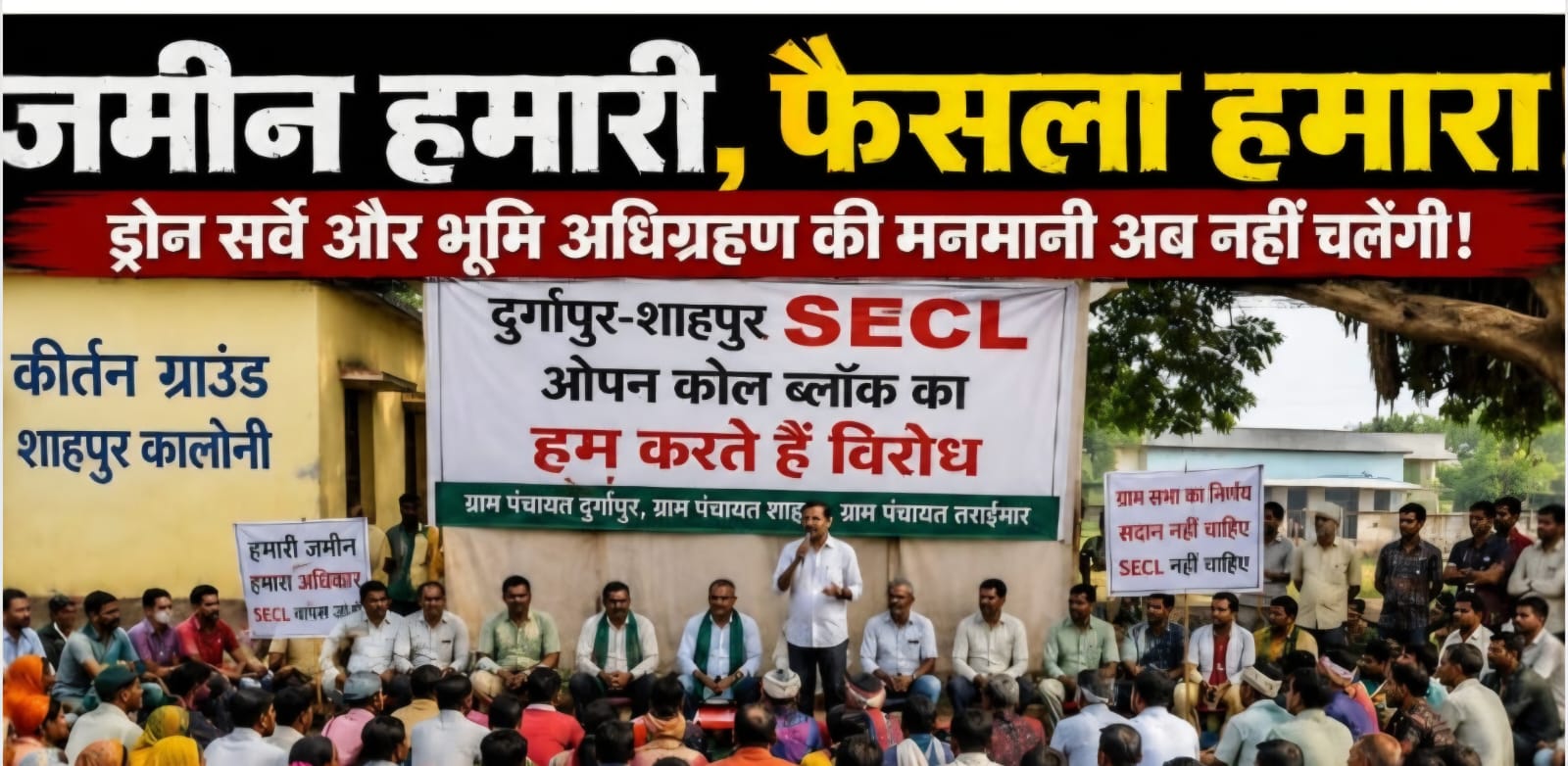 SECL के ड्रोन सर्वे से भड़का किसानों का आक्रोश, दुर्गापुर-शाहपुर में रविवार को महापंचायत; सैकड़ों ग्रामीण जुटेंगे