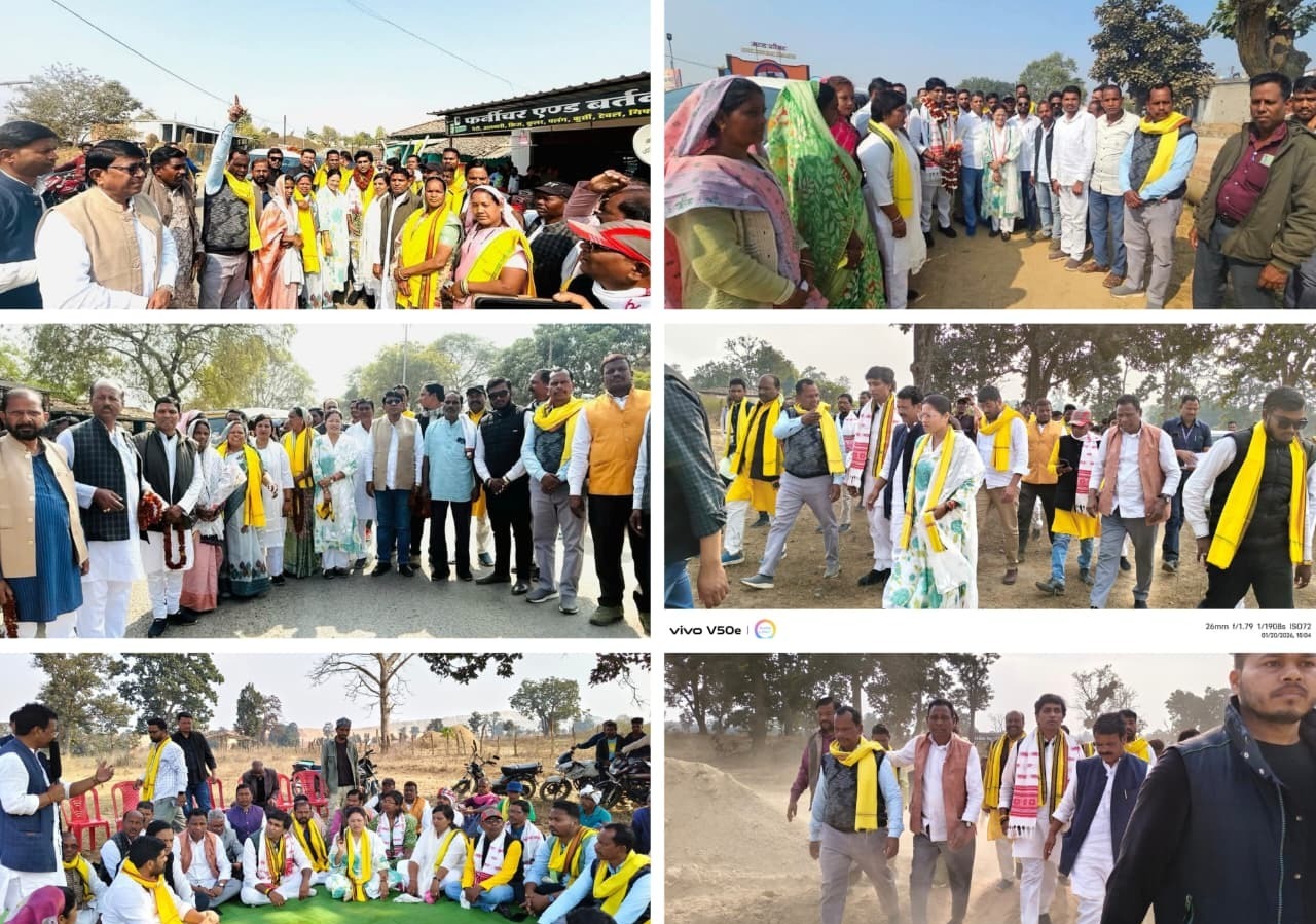 आदिवासी स्वाभिमान और अधिकारों को लेकर सशक्त संदेश,डॉ. विक्रांत भूरिया के साथ विधायक जनक ध्रुव का छत्तीसगढ़ प्रवास के दौरान विभिन्न जिलों में हुआ भव्य स्वागत