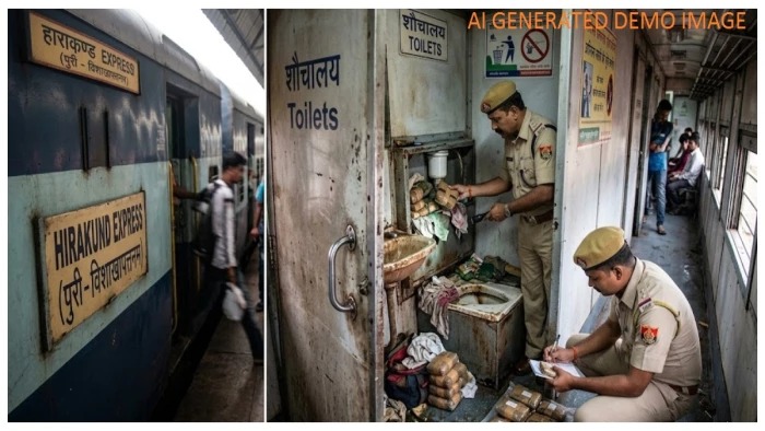 रायगढ़: हीराकुंड एक्सप्रेस के एसी कोच में बाथरूम की फॉल्स सीलिंग से 5 लाख का गांजा बरामद