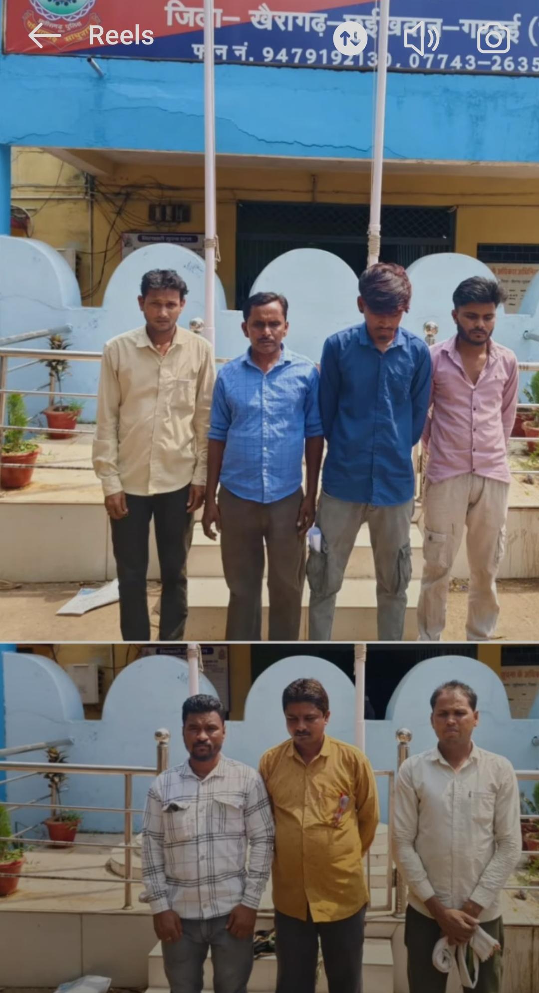 छुईखदान में जुए पर पुलिस का बड़ा एक्शन: 7 जुआरी गिरफ्तार, नगदी और ताश जब्त