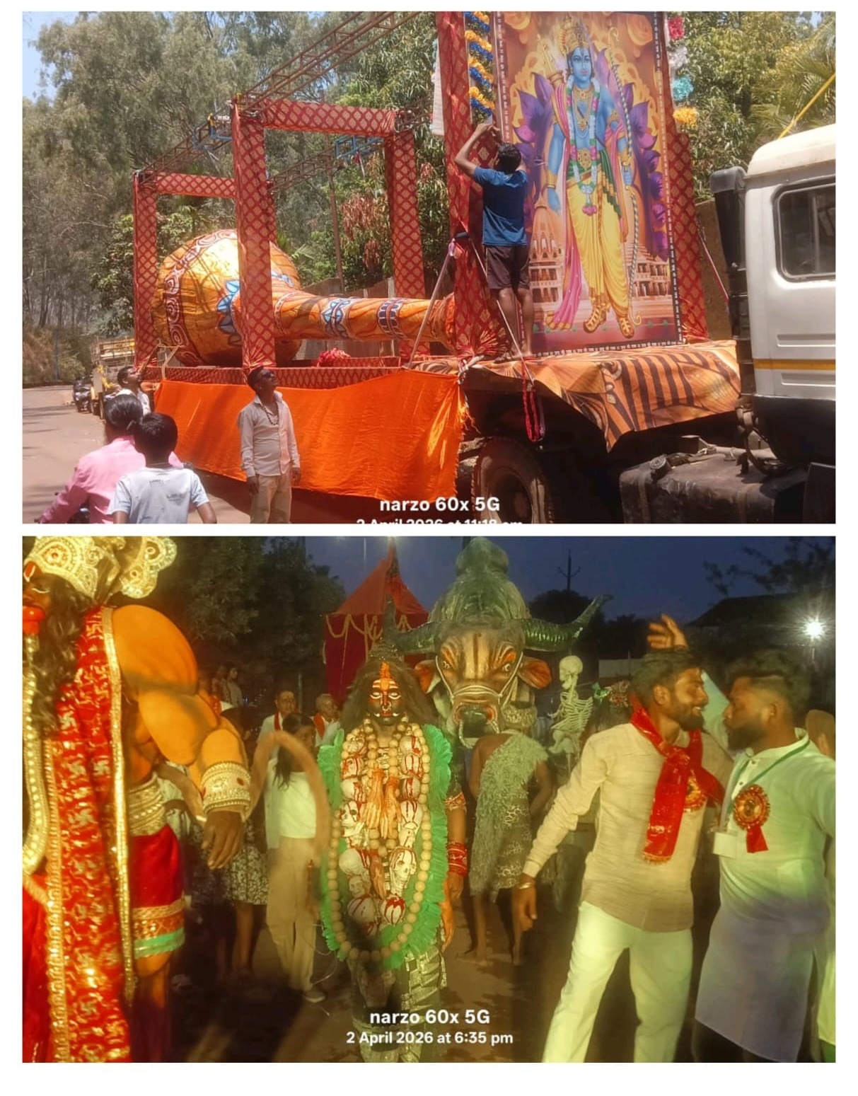 50 फीट की गदा ने मोहा नगर, जयकारों से गूंजा आसमान — भक्ति में डूबा किरंदुल