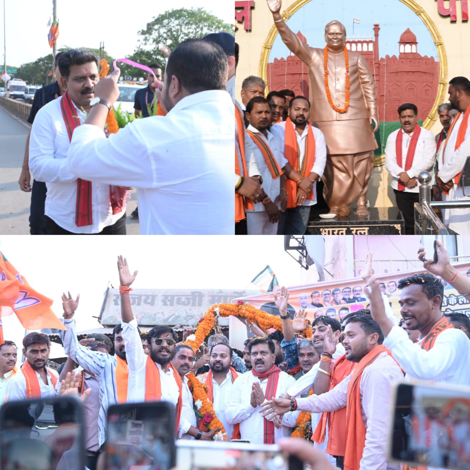 उपमुख्यमंत्री एवं गृह मंत्री विजय शर्मा का विधायक दीपेश साहू ने भव्य स्वागत किया 
