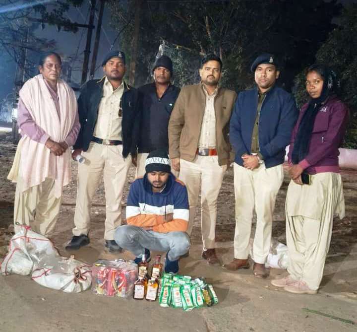 38 लीटर अवैध मदिरा जब्त, आरोपी गिरफ्तार