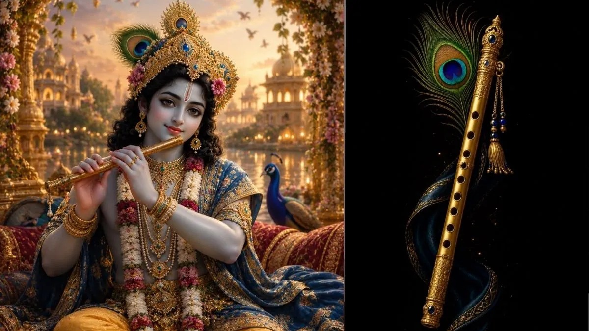 श्रीकृष्ण के मुकुट में मोरपंख क्यों होता है? जानिए धार्मिक मान्यता, आध्यात्मिक महत्व और इसके पीछे की कहानी