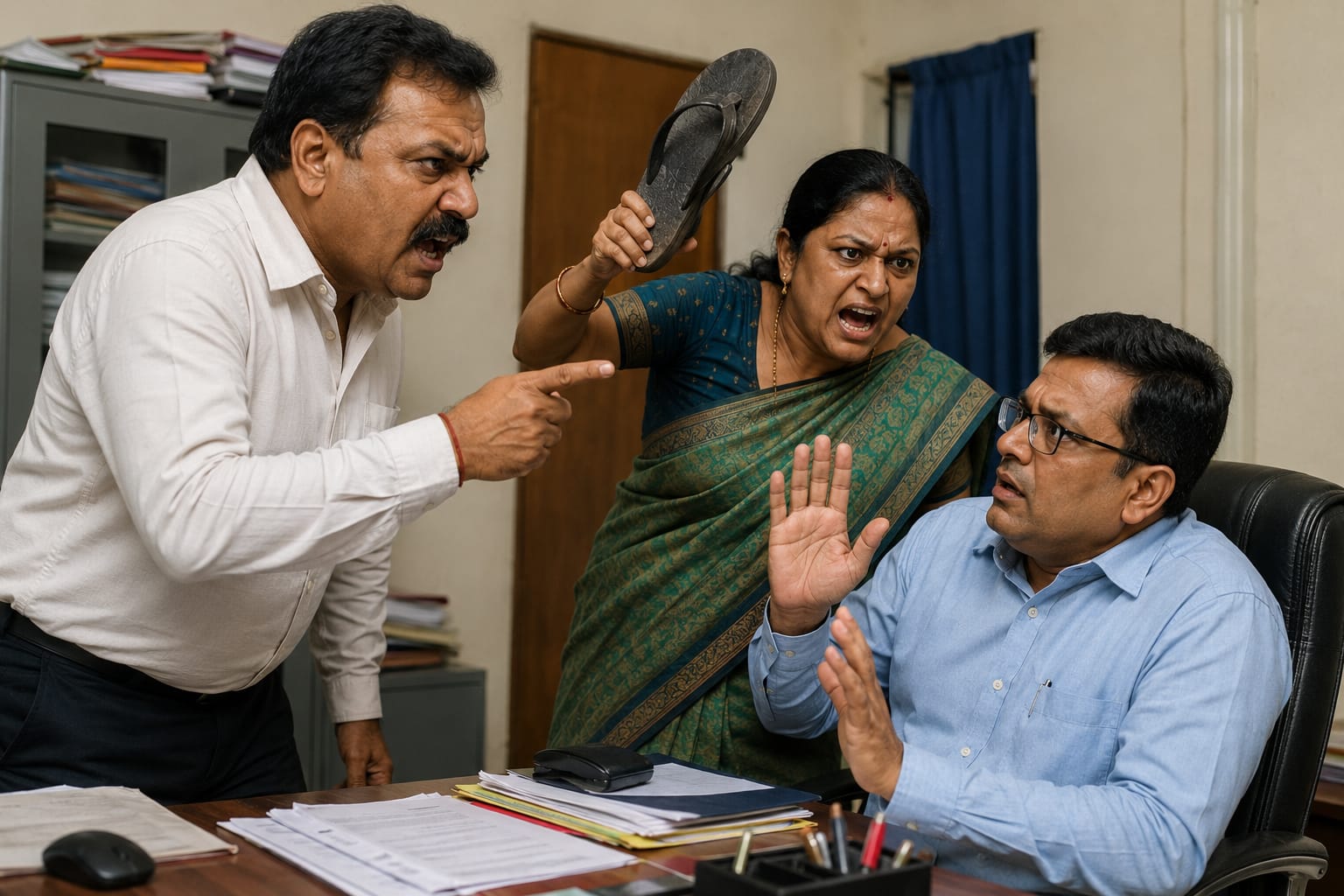 पंचायत इंसपेक्टर को दफ्तर घुसकर चप्पल से मारने के लिए उकसाने वाले पति पत्नी पर कार्रवाई की मांग तेज