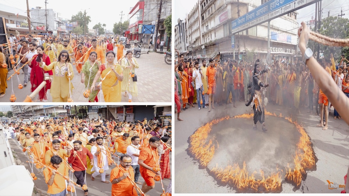हर-हर महादेव के जयघोष से गूंजा रायपुर, 500 से अधिक शिवभक्तों की भव्य कांवड़ यात्रा